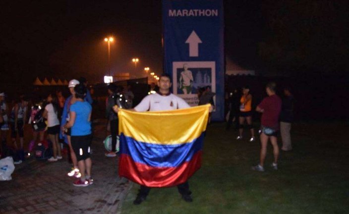 Representante de la Delegación Colombiana en el Maratón de Dubai 2016.