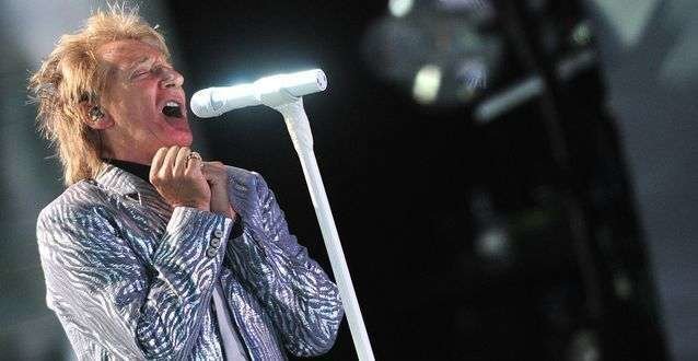 Rod Stewart durante uno de sus conciertos.