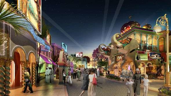 Maqueta del futuro parque de Bollywood en Dubai.