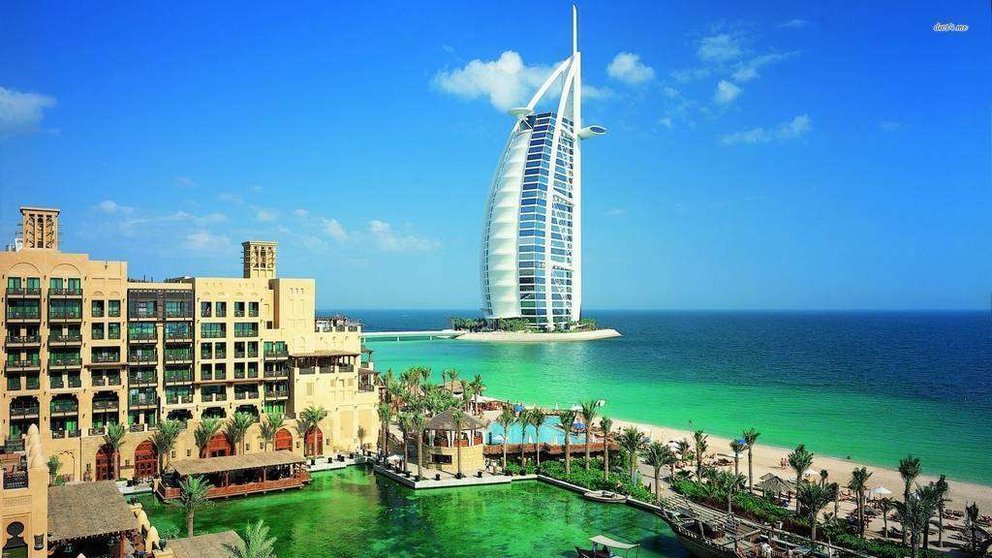 Una vista del hotel Burj Al Arab en Dubai.