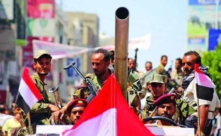 Miembros de las tropas de la coalición árabe en Yemen.