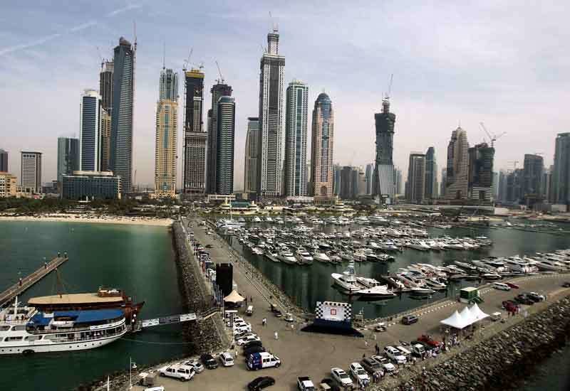Una perspectiva de la Marina en Dubai.