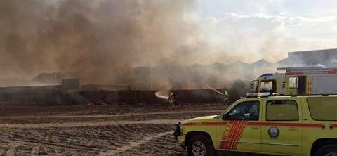 Una imagen del incendio en Abu Dhabi.