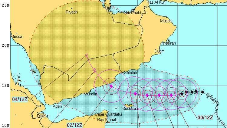 El ciclón Chapala afectará a Yemen y Omán.