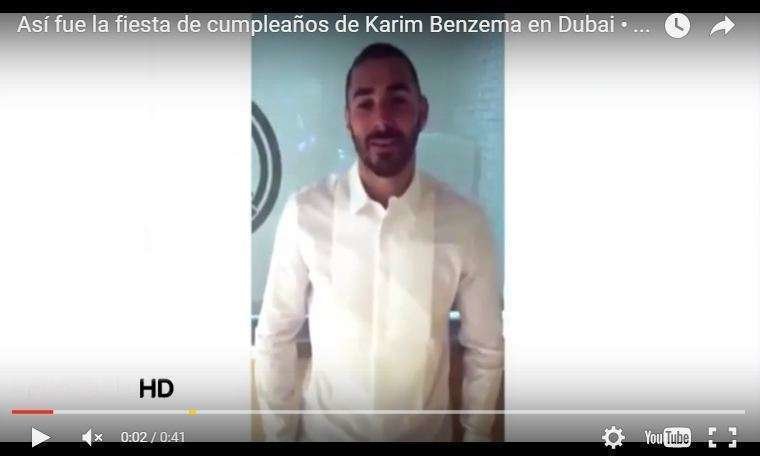 Imagen del vídeo del cumpleamos de Benzema en Dubai.