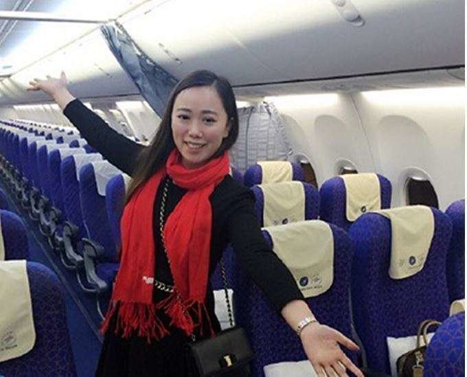 La mujer china tuvo el avión para ella sola.