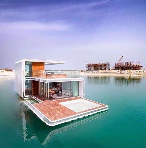La primera villa flotante en la Islas del Mundo de Dubai.