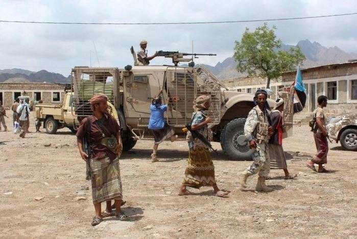 Fuerzas pro gubernamentales en el sur de Yemen.