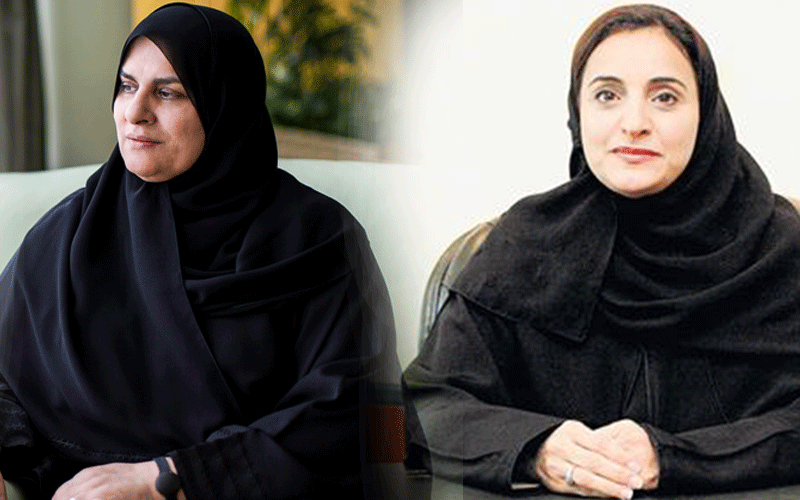 La jequesa Lubna a la derecha y la empresaria Raja Easa Al Gurg, las mujeres más poderosas de EAU. 
