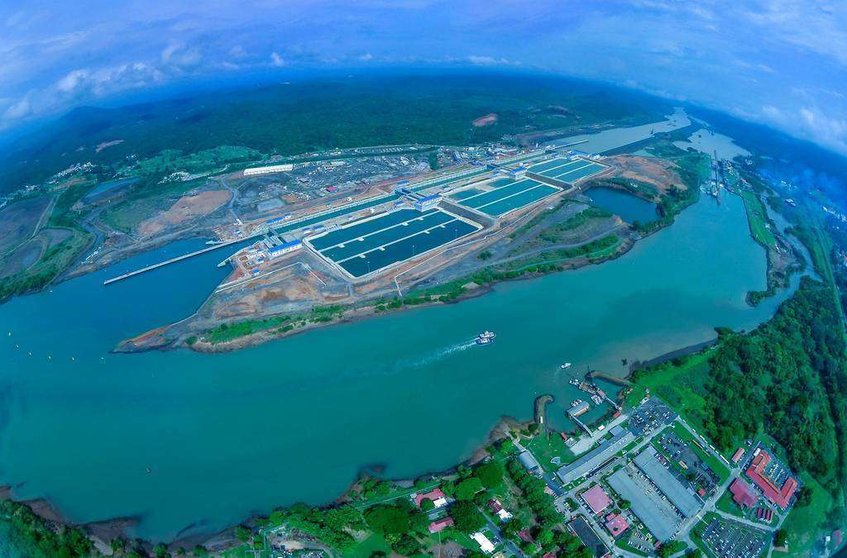 Perspectiva aérea del Canal Ampliado de Panamá. (canalampliado.com)