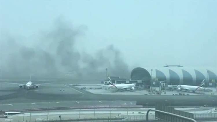 Una imagen del avión de Emirates siniestrado.