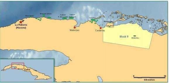Mapa donde se encuentra ubicado el yacimiento de petróleo.