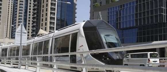 Una imagen del tranvía de Dubai.