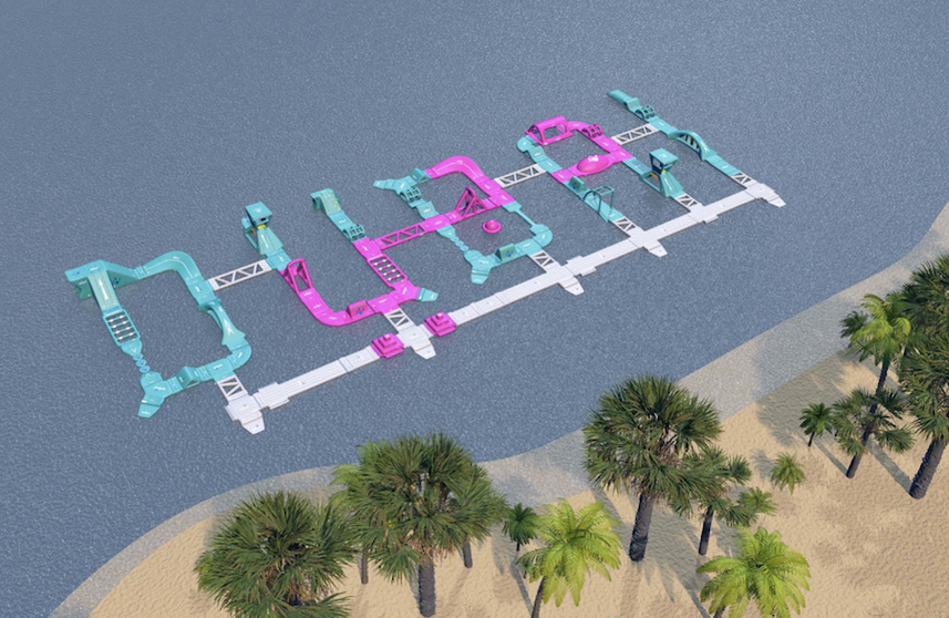 El nuevo parque acuático inflable de Dubai.