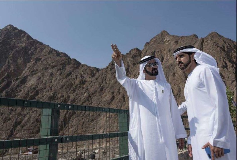 El gobernador y el príncipe heredero de Dubai  en Hatta.