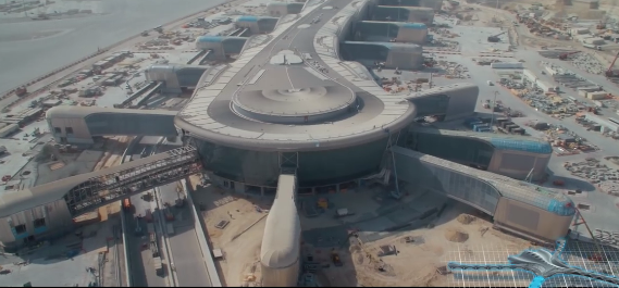 Un fotograma del vídeo sobre las obras del edificio terminal MTB del Aeropuerto de Abu Dhabi.