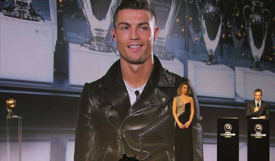 Cristiano Ronaldo intervino en la gala de los Globe Soccer Awards a través de videoconferencia.
