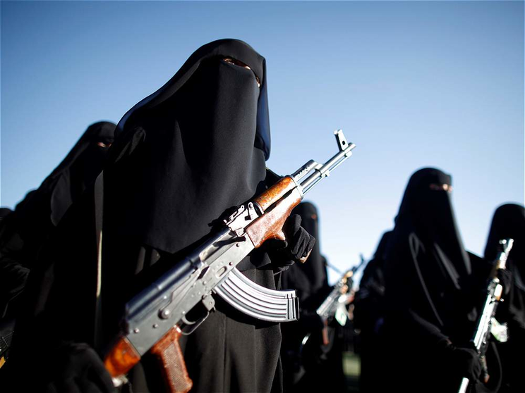 Mujeres rebeldes hutíes en Yemen.