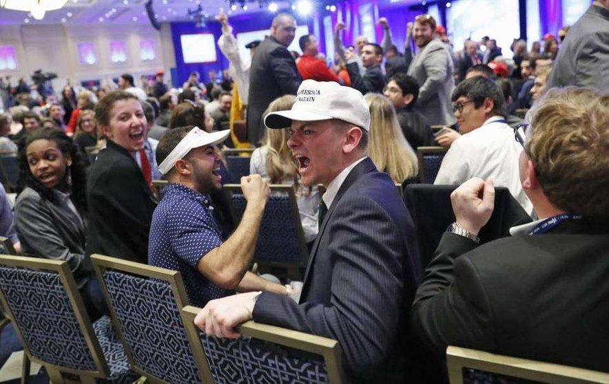 Partidarios de Trump durante la conferencia de los conservadores en Washington