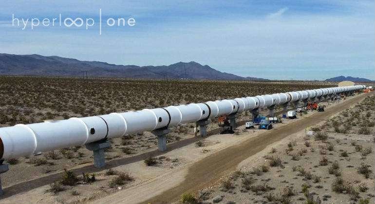 La pista de pruebas de Hyperloop en Las Vegas.