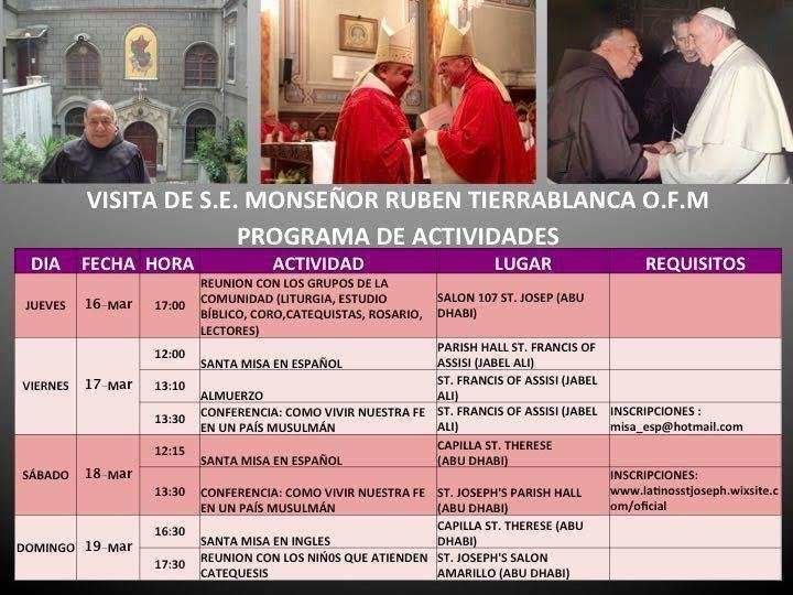 Programa actividades obispo de Turquía en EAU.