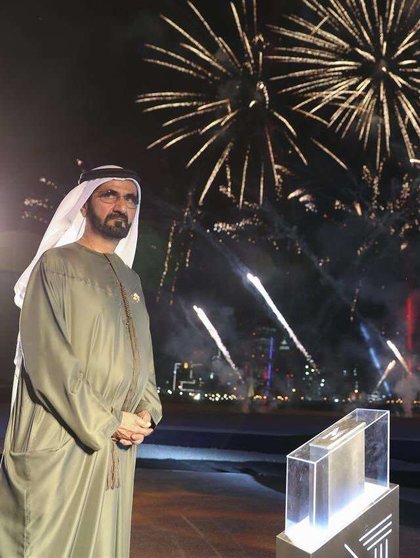 El jeque Mohammed bin Rashid Al Maktoum preside el inicio de las obras de Maydam One Mall.