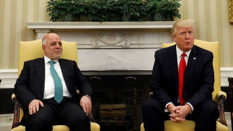 En la foto de Reuters, Donald Trump junto al primer ministro de Irak.