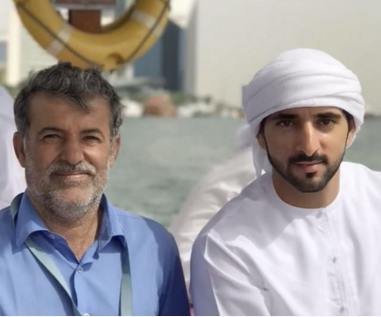 Foto de Instagram del jeque Hamdan durante su viaje en abra. 
