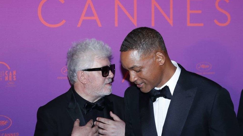 Pedro Almodóvar -izquierda- y Will Smith, en la 70 edición del Festival de Cannes.