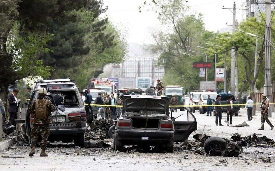 Una imagen de la zona diplomática de Kabul tras el atentado de esta mañana. (Twitter)