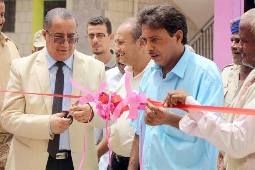 Acto de inauguración de los nuevos edificios educativos que ha financiado ERC en Lahij, Yemen. (WAM)