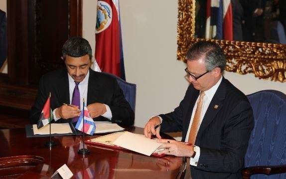 El ministro de Relaciones Exteriores y Cooperación Internacional de EAU durante su visita a Costa Rica.