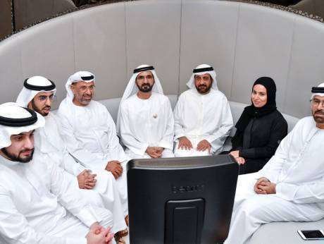 El gobernador de Dubai durante la recepción de la boda. (Dubai Media Office)