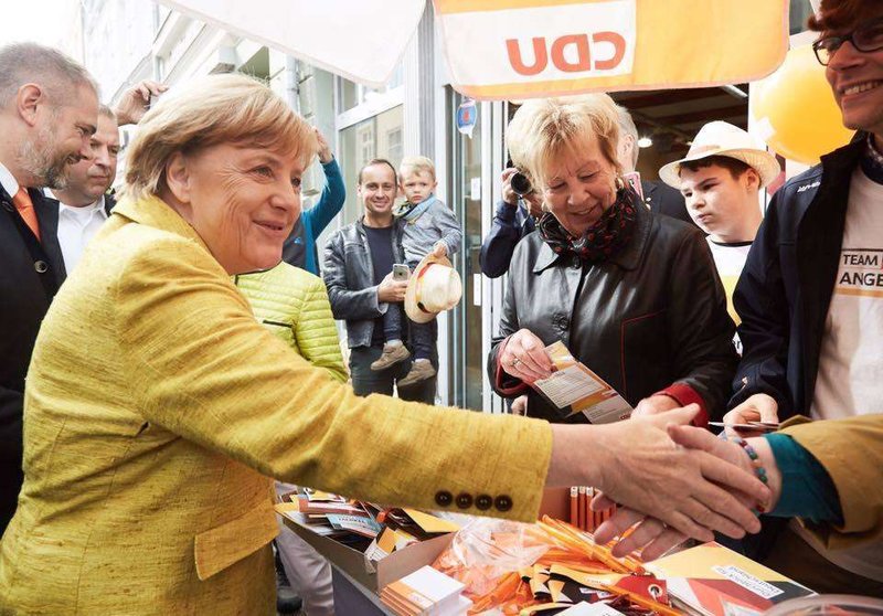 Angela Merkel, durante uno de sus últimos actos de campaña. (Angela Merkel, Facebook)