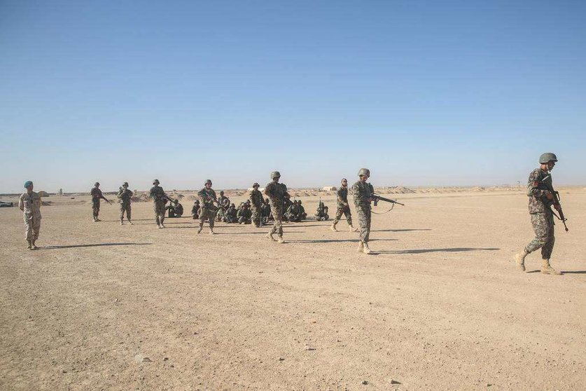Soldados durante un ejercicio militar en Afganistán. (Resolute Support)