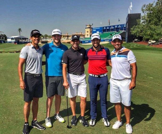 Los cinco golfistas españoles en Dubai.