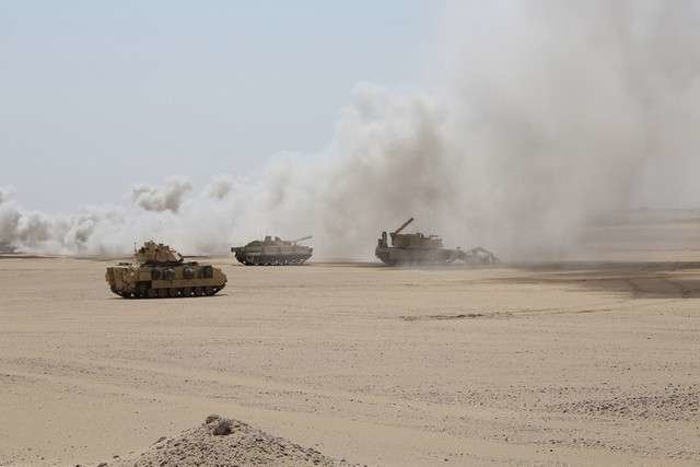 Un momento del ejercicio militar conjunto entre EAU y EEUU.