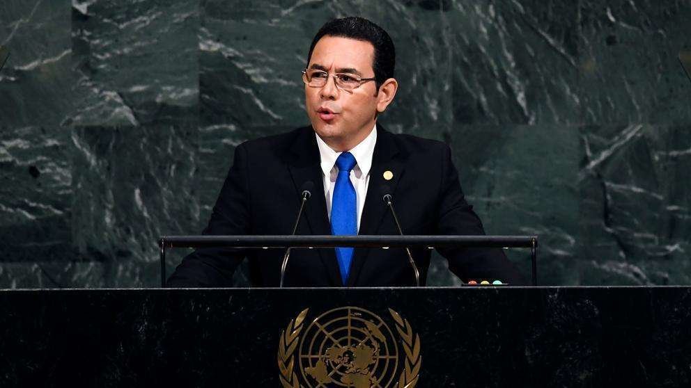 En la imagen de AFP, el presidente de Guatemala, Jimmy Morales.