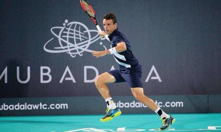 El tenista español Roberto Bautista en la pista de Abu Dhabi. (Twitter)