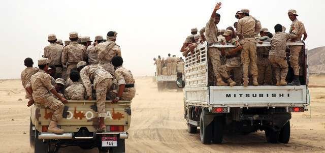 Fuerzas del Ejército en la zona sur de Yemen.