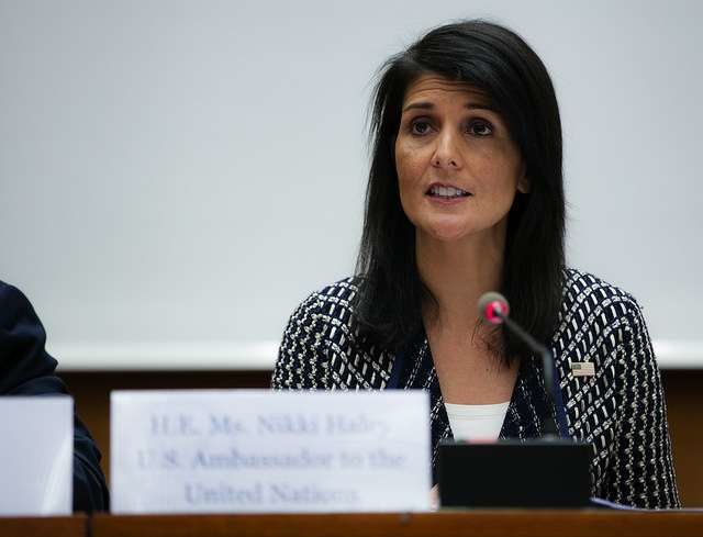 La embajadora de EEUU en la ONU, Nikki Haley. (United States Mission Geneva, Flickr)