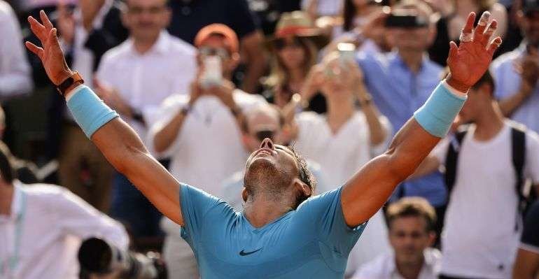 Rafa Nadal tras garnar Roland Garros en 2018. (Getty)