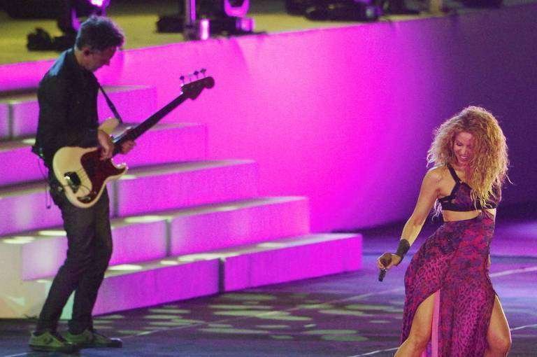 Shakira durante su concierto en los Juegos Centroamericanos y del Caribe 2018,