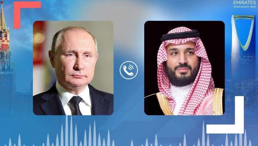 El presidente ruso y el príncipe saudí. (WAM)