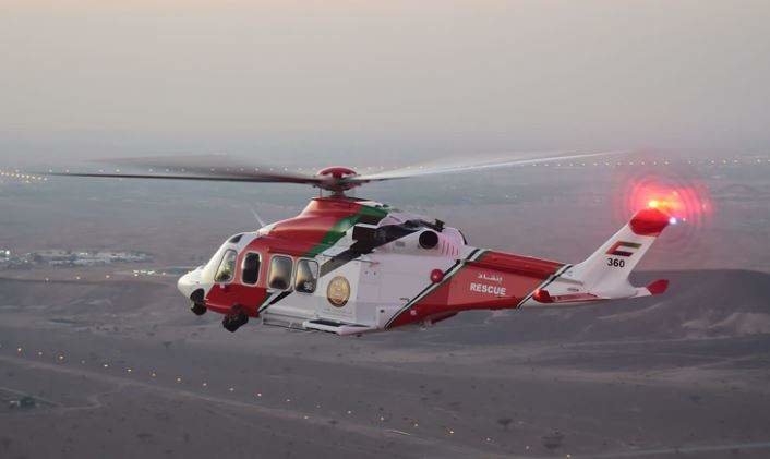 Un helicóptero emiratí de rescate. (Fuente externa)
