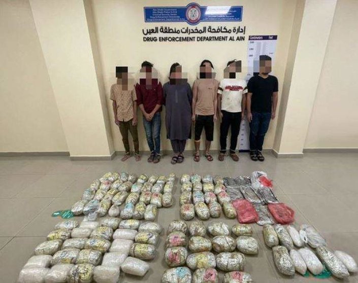 Una imagen de las drogas confiscadas. (Instagram Policía de Abu Dhabi)