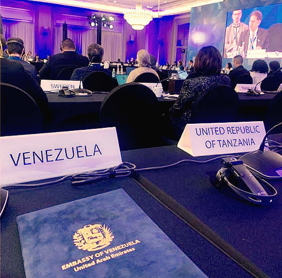 Posición de la Delegación de la Embajada de la República Bolivariana de Venezuela en el 25 Consejo de IRENA celebrado en Abu Dhabi. (Cedida)