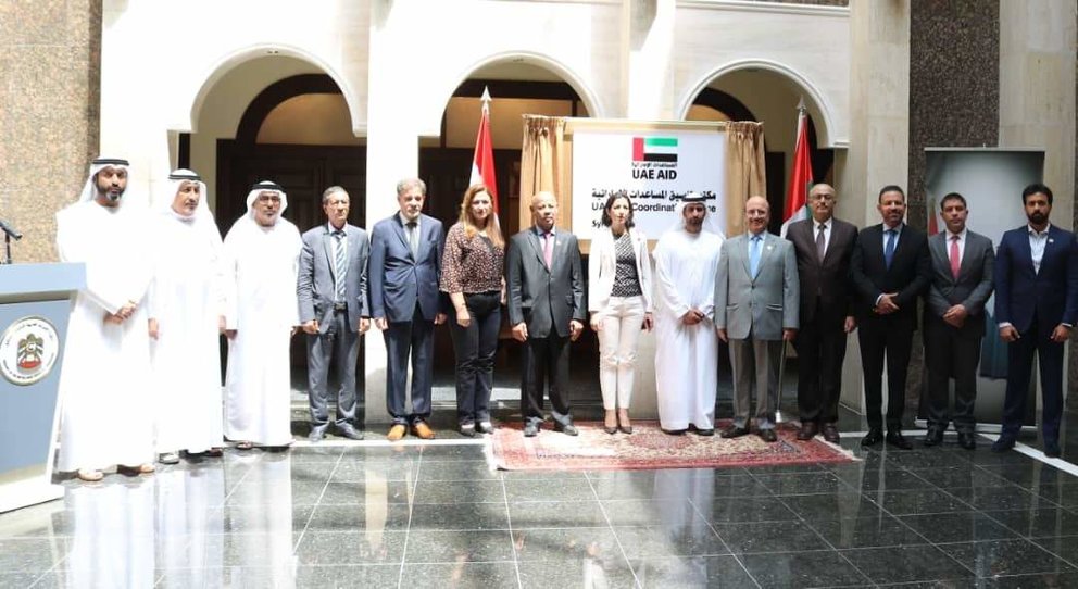 Representantes emiratíes y sirios en la Embajada de EAU en Damasco. (WAM)