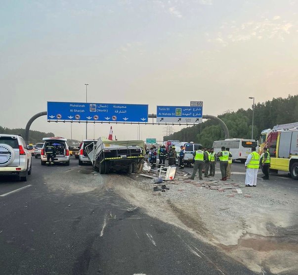 Una imagen del lugar del accidente difundida por la Policía de Dubai.