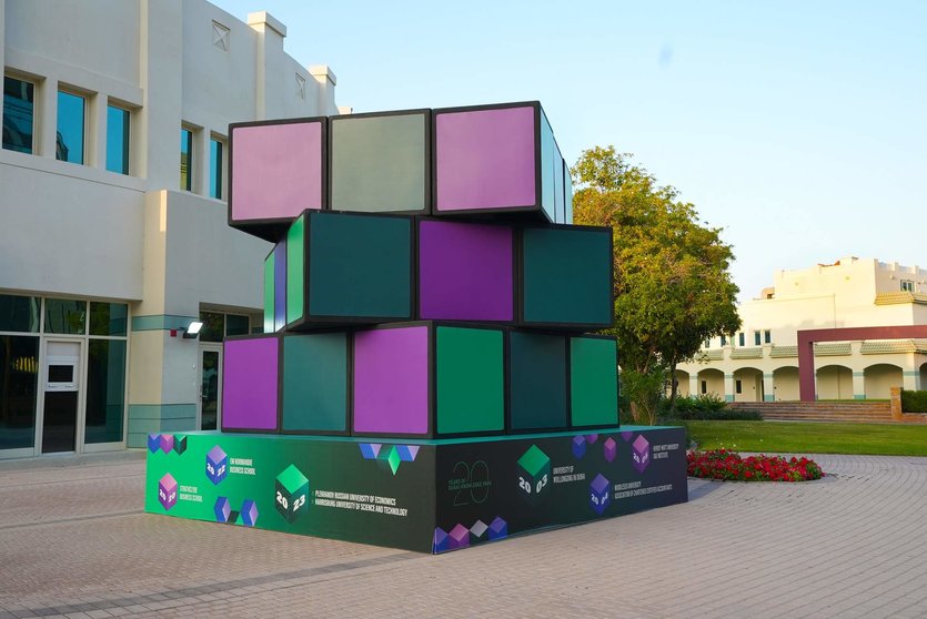 El cubo de Rubik más grande del mundo. (Dubai Media Office)